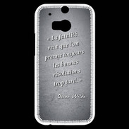 Coque HTC One M8s Fatalité Noir Citation Oscar Wilde