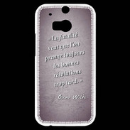Coque HTC One M8s Fatalité Violet Citation Oscar Wilde