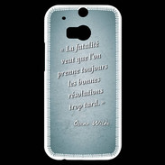 Coque HTC One M8s Fatalité Turquoise Citation Oscar Wilde