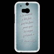 Coque HTC One M8s Fous sages Turquoise Citation Oscar Wilde