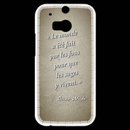 Coque HTC One M8s Fous sages Sepia Citation Oscar Wilde