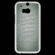 Coque HTC One M8s Fatalité Vert Citation Oscar Wilde