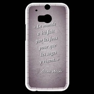 Coque HTC One M8s Fous sages Violet Citation Oscar Wilde