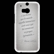 Coque HTC One M8s Les livres Gris Citation Oscar Wilde