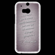 Coque HTC One M8s Les livres Violet Citation Oscar Wilde