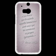 Coque HTC One M8s Les livres Rose Citation Oscar Wilde