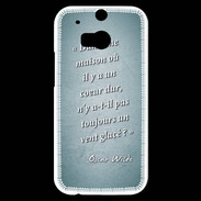 Coque HTC One M8s Maison coeur Turquoise Citation Oscar Wilde