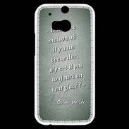 Coque HTC One M8s Maison coeur Vert Citation Oscar Wilde