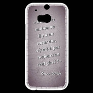 Coque HTC One M8s Maison coeur Violet Citation Oscar Wilde