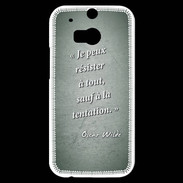 Coque HTC One M8s Résister Vert Citation Oscar Wilde