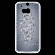 Coque HTC One M8s Saint pêcheur Bleu Citation Oscar Wilde