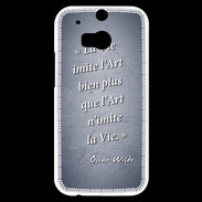 Coque HTC One M8s Vie art Bleu Citation Oscar Wilde