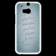 Coque HTC One M8s Vie art Turquoise Citation Oscar Wilde