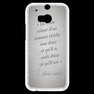 Coque HTC One M8s Vrai valeur Gris Citation Oscar Wilde