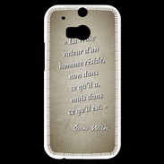 Coque HTC One M8s Vraie valeur sepia Citation Oscar Wilde