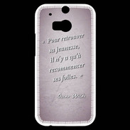 Coque HTC One M8s Jeuness folie Rose Citation Oscar Wilde