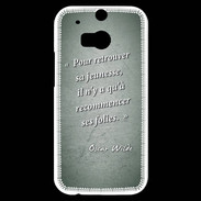 Coque HTC One M8s Jeuness folie Vert Citation Oscar Wilde