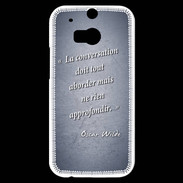 Coque HTC One M8s La conversation Bleu Citation Oscar Wilde