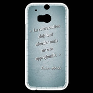 Coque HTC One M8s La conversation Turquoise Citation Oscar Wilde
