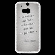 Coque HTC One M8s La musique Gris Citation Oscar Wilde
