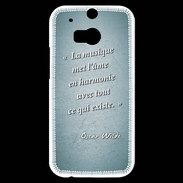 Coque HTC One M8s La musique Turquoise Citation Oscar Wilde