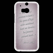 Coque HTC One M8s Les vieux Rose Citation Oscar Wilde