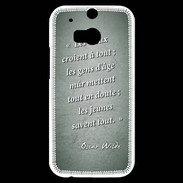 Coque HTC One M8s Les vieux Vert Citation Oscar Wilde