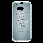Coque HTC One M8s Pessimiste Turquoise Citation Oscar Wilde