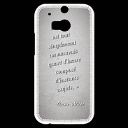 Coque HTC One M8s Quart d'heure Gris Citation Oscar Wilde