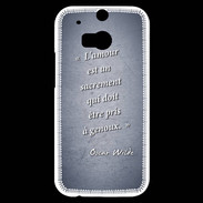 Coque HTC One M8s Sacrement amour Bleu Citation Oscar Wilde