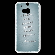 Coque HTC One M8s Sacrement amour Turquoise Citation Oscar Wilde