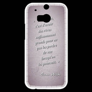 Coque HTC One M8s Sagesse rêves Rose Citation Oscar Wilde