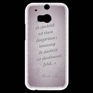 Coque HTC One M8s Sincérité fatale Rose Citation Oscar Wilde