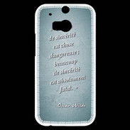Coque HTC One M8s Sincérité fatale Turquoise Citation Oscar Wilde
