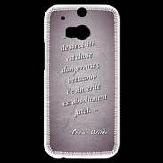 Coque HTC One M8s Sincérité fatale Violet Citation Oscar Wilde