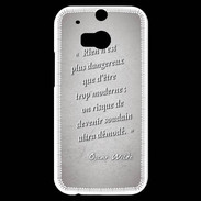 Coque HTC One M8s Trop moderne Gris Citation Oscar Wilde