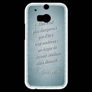 Coque HTC One M8s Trop moderne Turquoise Citation Oscar Wilde