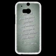 Coque HTC One M8s Trop moderne Vert Citation Oscar Wilde