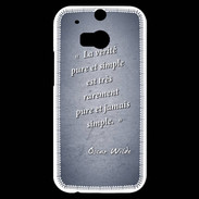 Coque HTC One M8s Vérité pure Bleu Citation Oscar Wilde