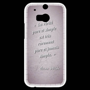 Coque HTC One M8s Vérité pure Rose Citation Oscar Wilde