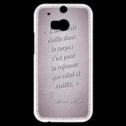 Coque HTC One M8s Ame nait Rose Citation Oscar Wilde