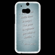 Coque HTC One M8s Ame nait Turquoise Citation Oscar Wilde