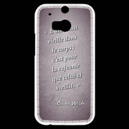 Coque HTC One M8s Ame nait Violet Citation Oscar Wilde