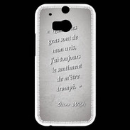 Coque HTC One M8s Avis gens Gris Citation Oscar Wilde