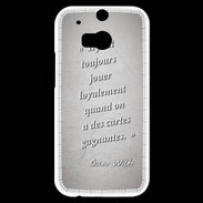 Coque HTC One M8s Cartes gagnantes Gris Citation Oscar Wilde