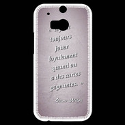 Coque HTC One M8s Cartes gagnantes Rose Citation Oscar Wilde