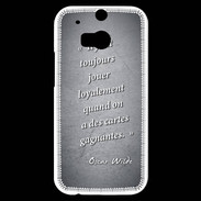 Coque HTC One M8s Cartes gagnantes Noir Citation Oscar Wilde
