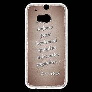Coque HTC One M8s Cartes gagnantes Rouge Citation Oscar Wilde