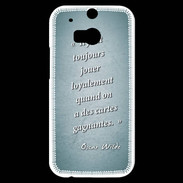 Coque HTC One M8s Cartes gagnantes Turquoise Citation Oscar Wilde