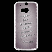 Coque HTC One M8s Cartes gagnantes Violet Citation Oscar Wilde